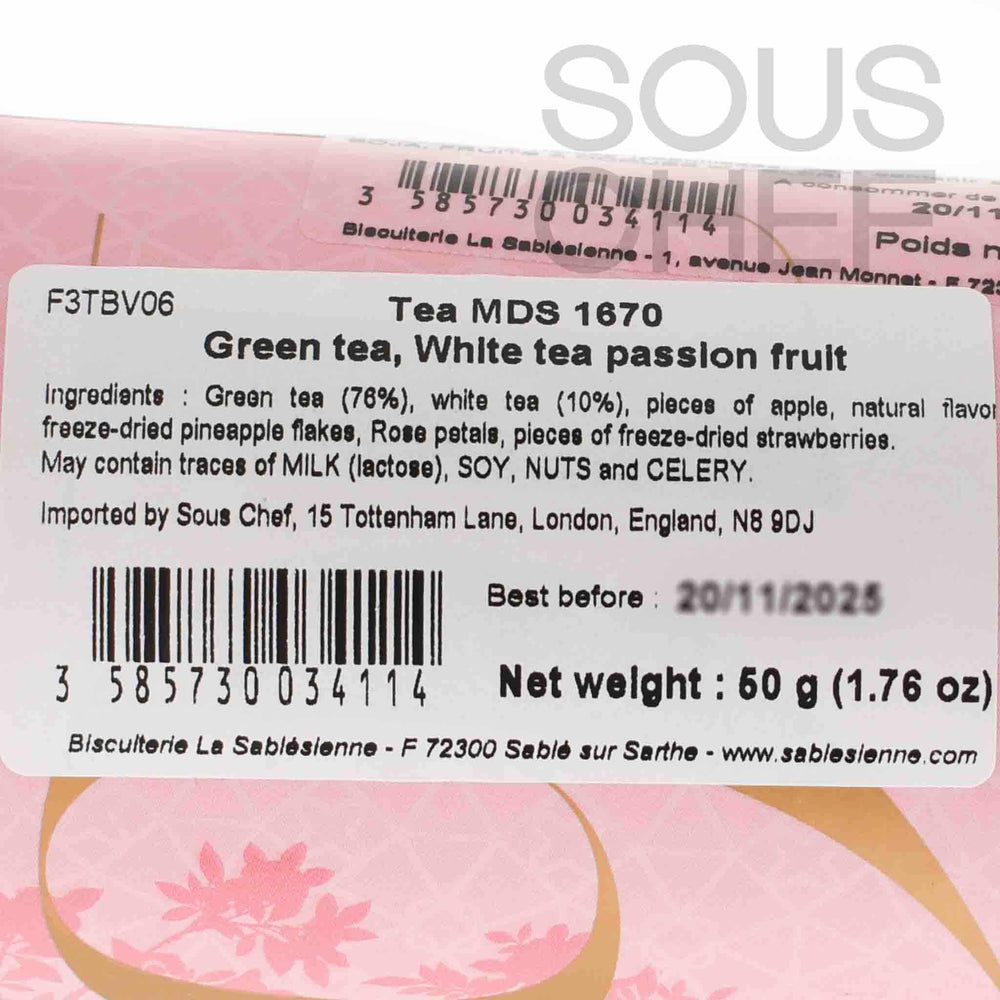 La Sabliesienne Green & White Tea with Passion Fruit, 50g