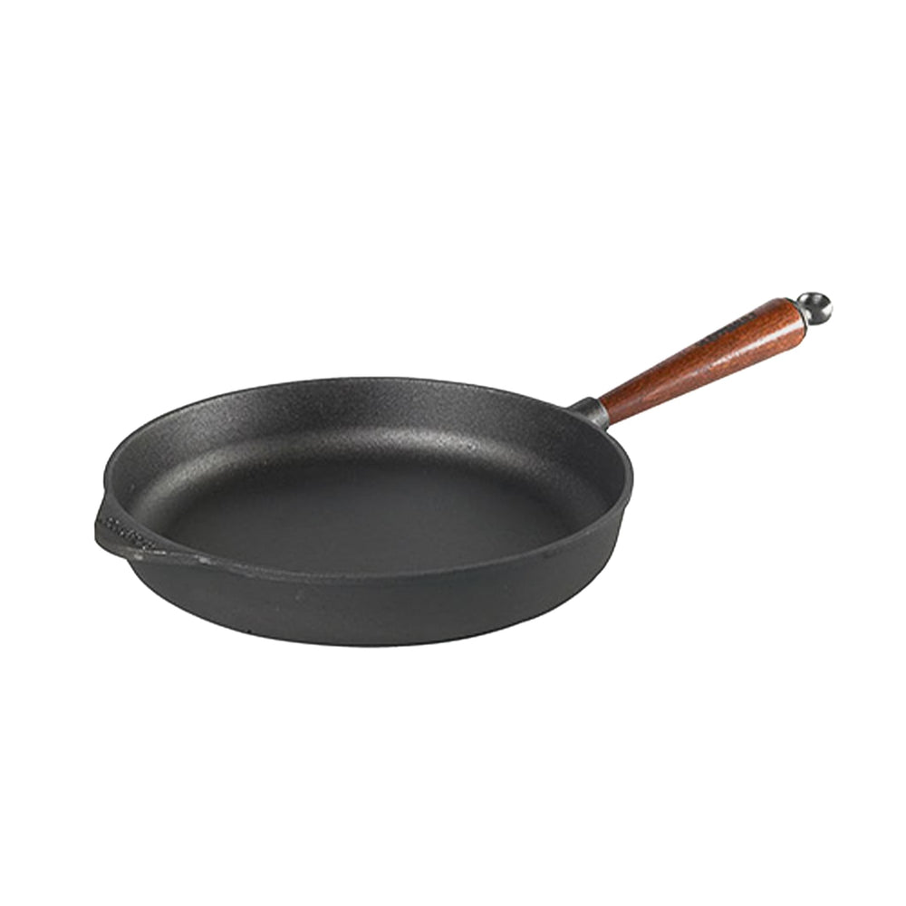 Skeppshult Cast Iron Deep Frying Pan with Beech Wood Handle, 28cm