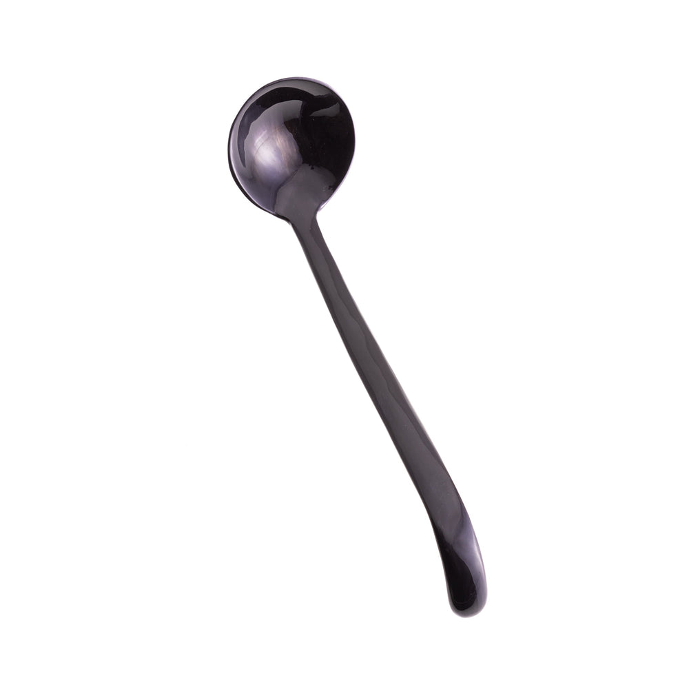 Sarah Petherick Black Horn Ladle, 25cm