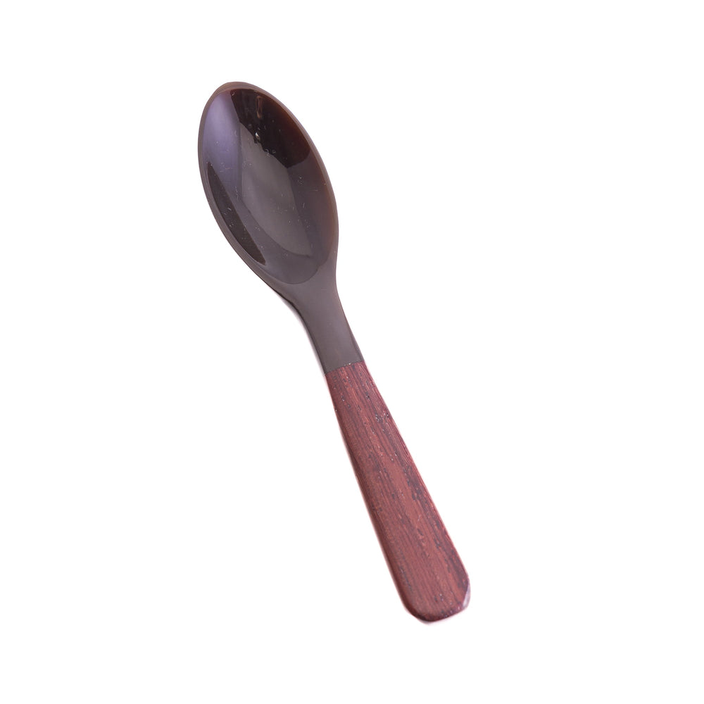 Sarah Petherick Black Horn & Rosewood Salt Spoon, 9cm