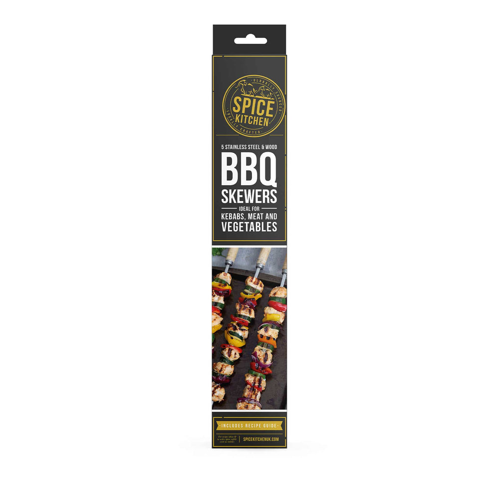 Set of 5 Heavy Duty Kebab BBQ Skewers, 53cm