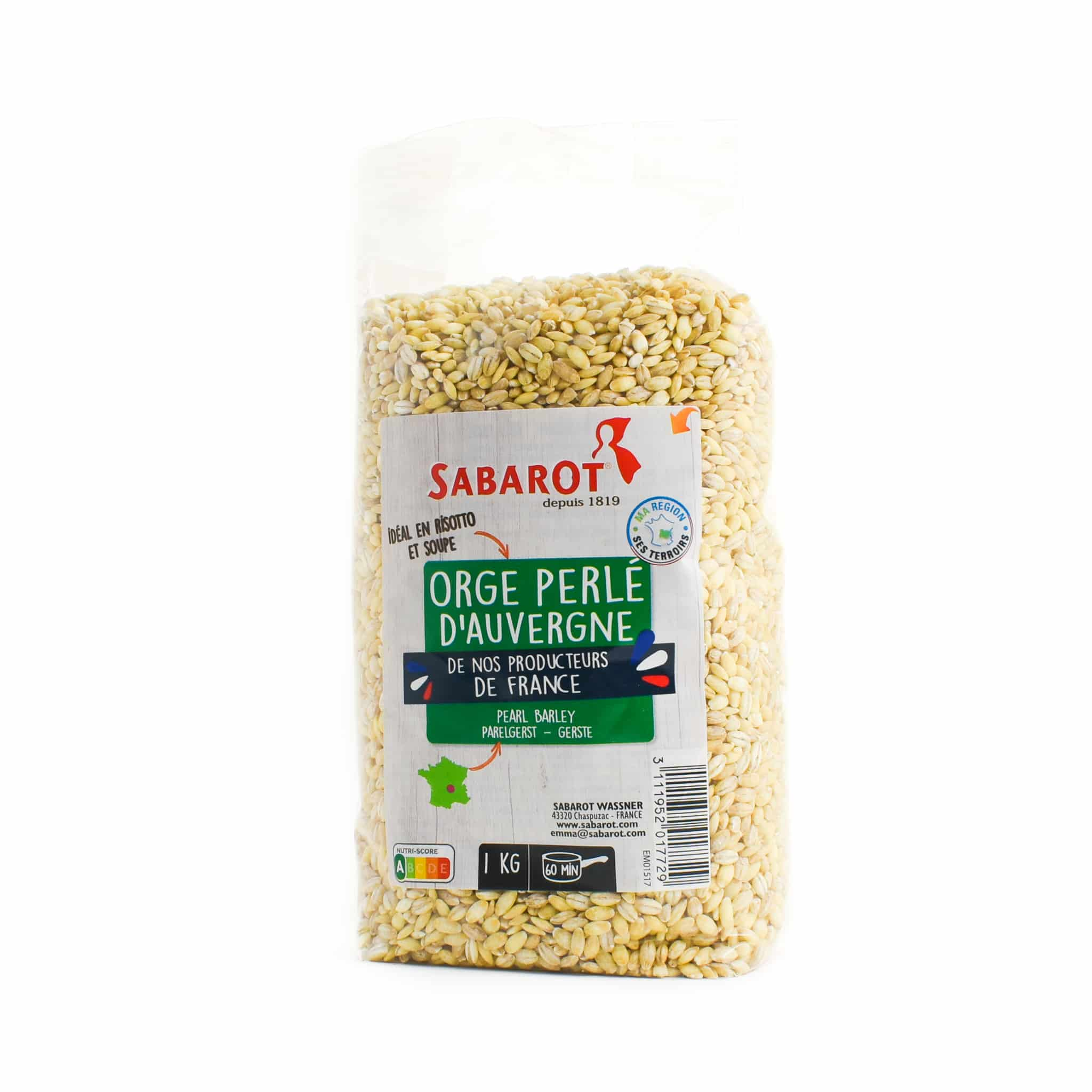 Sabarot Pearled Barley from Auvergne, 1kg