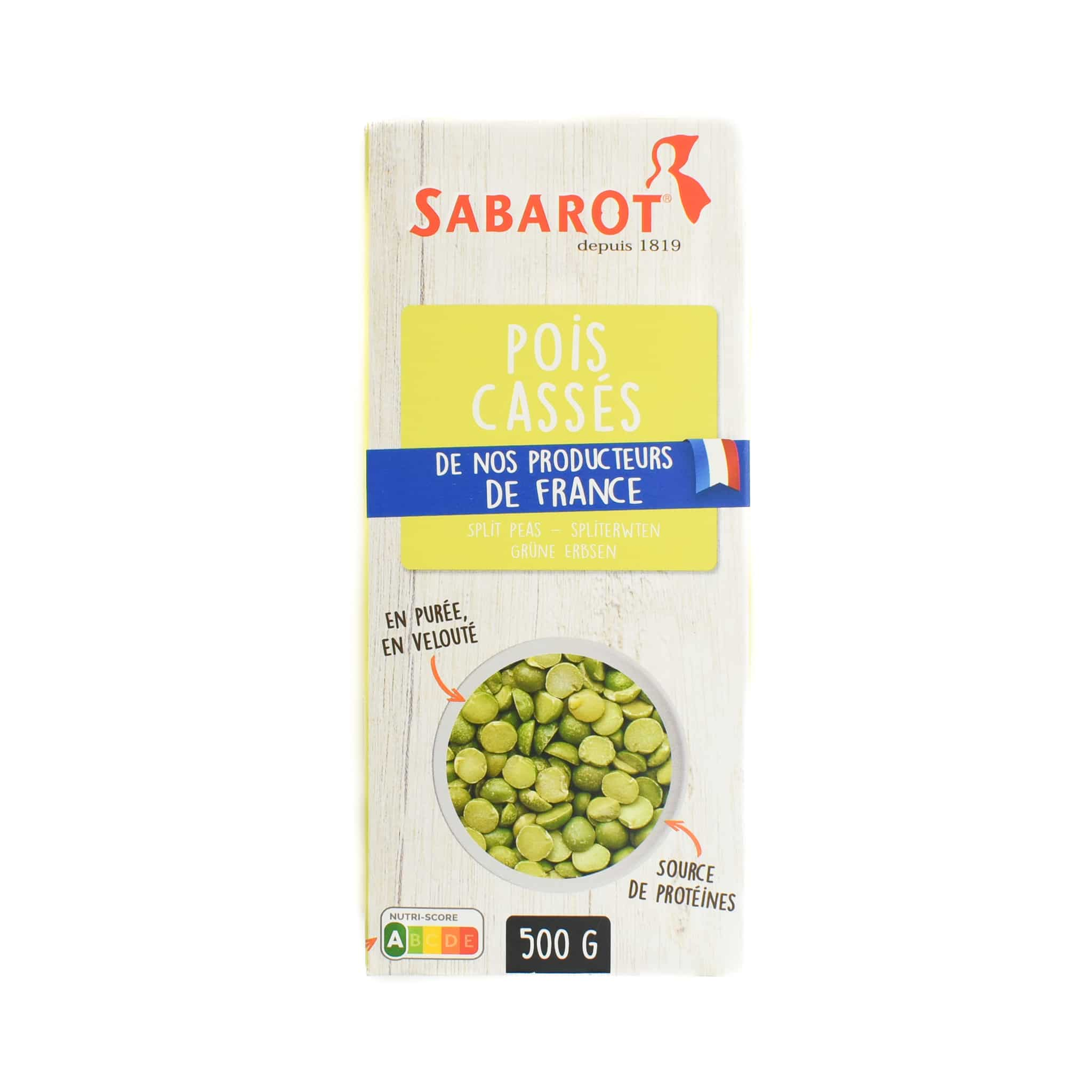 Sabarot Split Peas From France, 500g