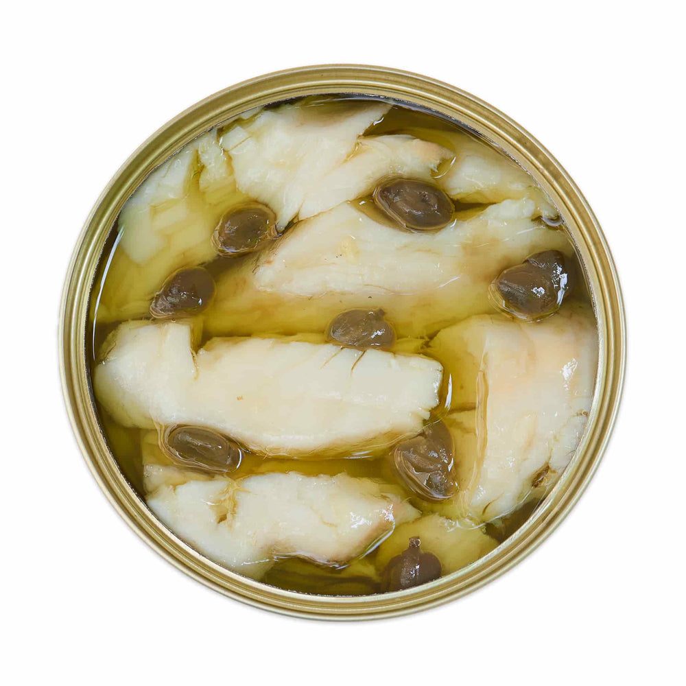 Sea Sisters Tinned Cornish Hake With Rosemary & Capers, 110g