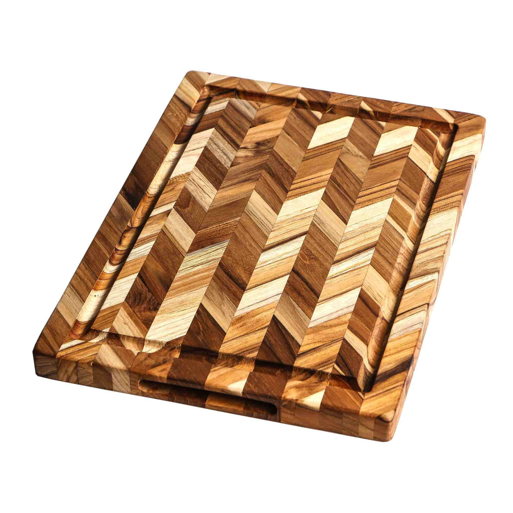 Teakhaus Herringbone Cutting Board Medium Thickness, Medium