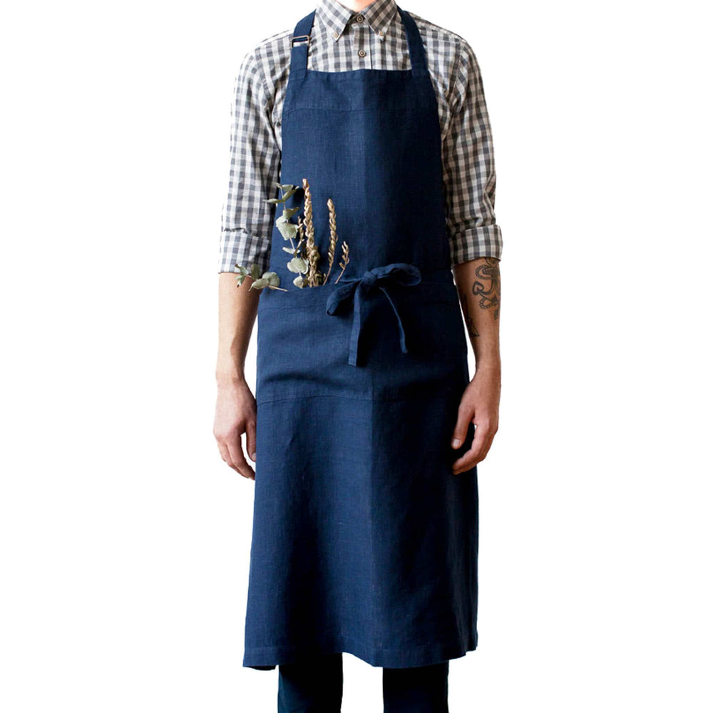 Navy Chef Linen Apron