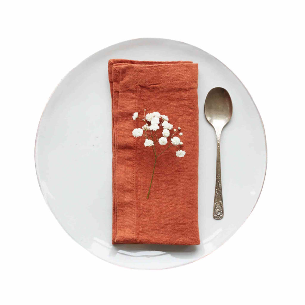 Set of 2 Rust Linen Napkins