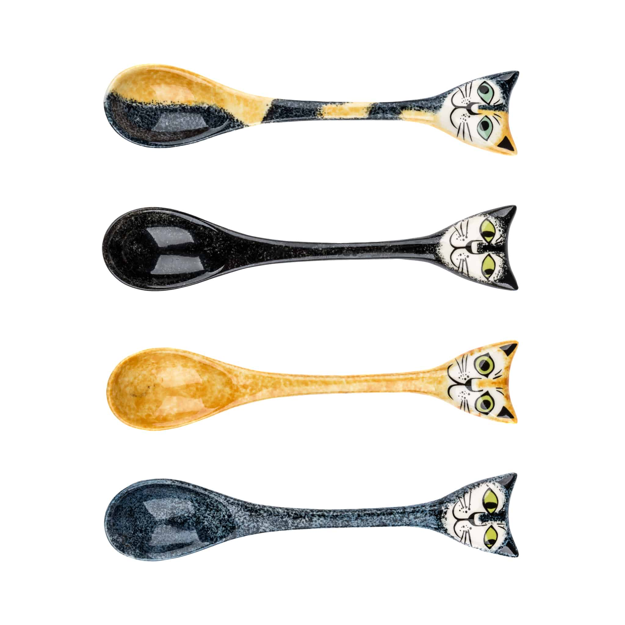 Hannah Turner Set of 4 Cat Spoons, 13cm