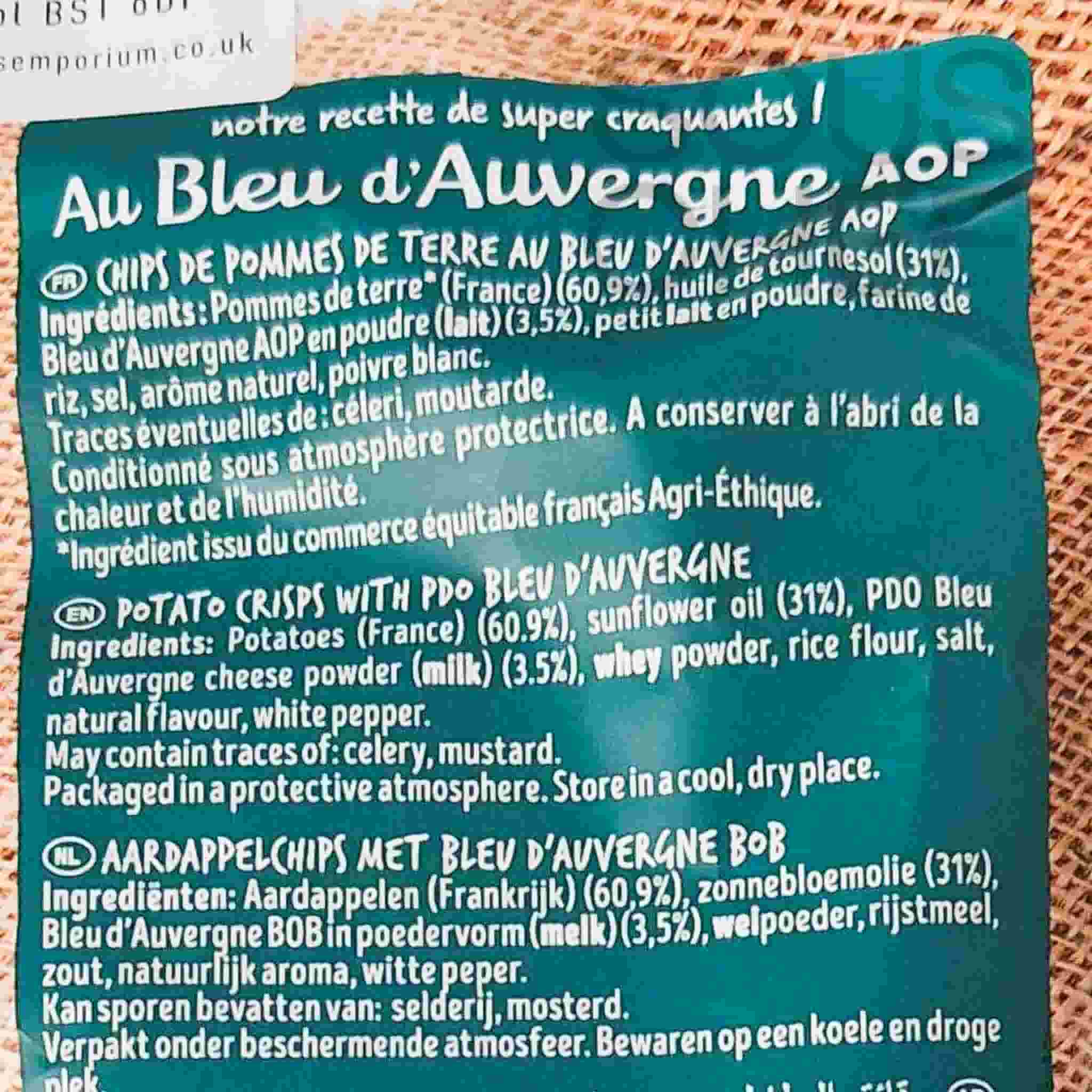 Bret's Bleu d'Auvergne DOP Blue Cheese Crisps, 125g