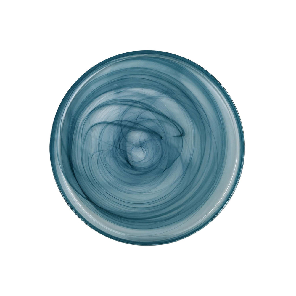 Teal Marble Glass Dinner Plate, 28cm