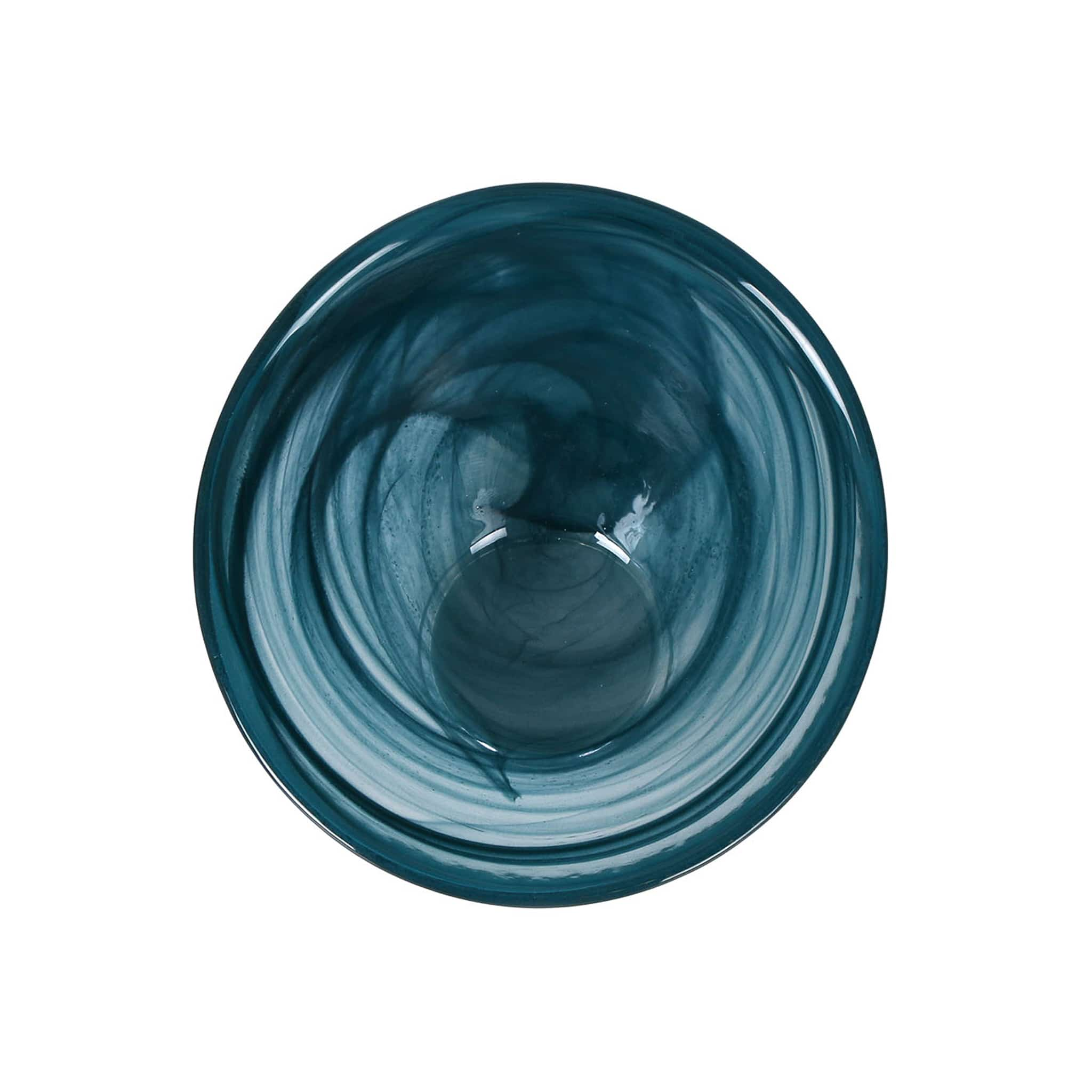 Teal Marble Glass Bowl, 14.5cm