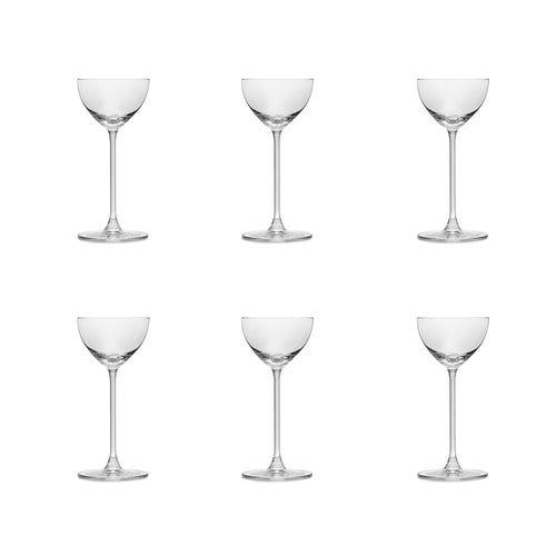 Set of 6 Fine Stemmed Nick & Nora Cocktail Glasses, 155ml