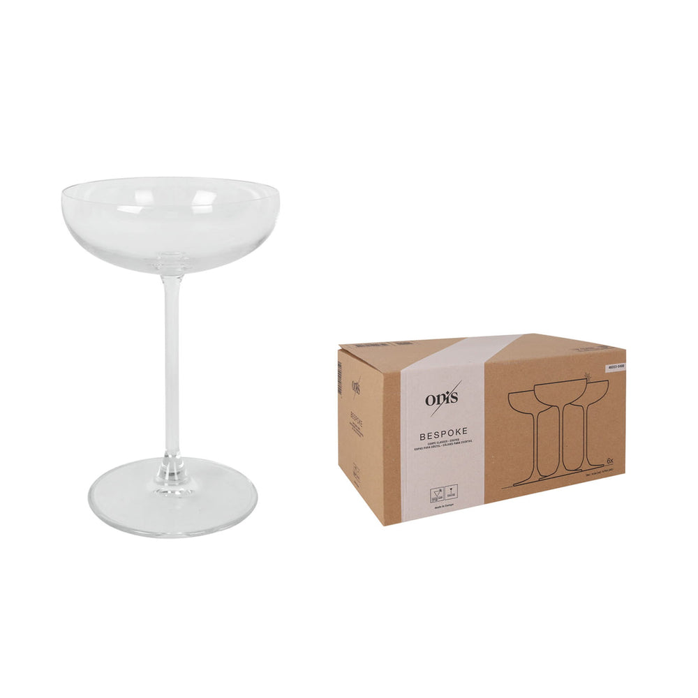 Set of 6 Fine Stemmed Cocktail Coupes, 280ml