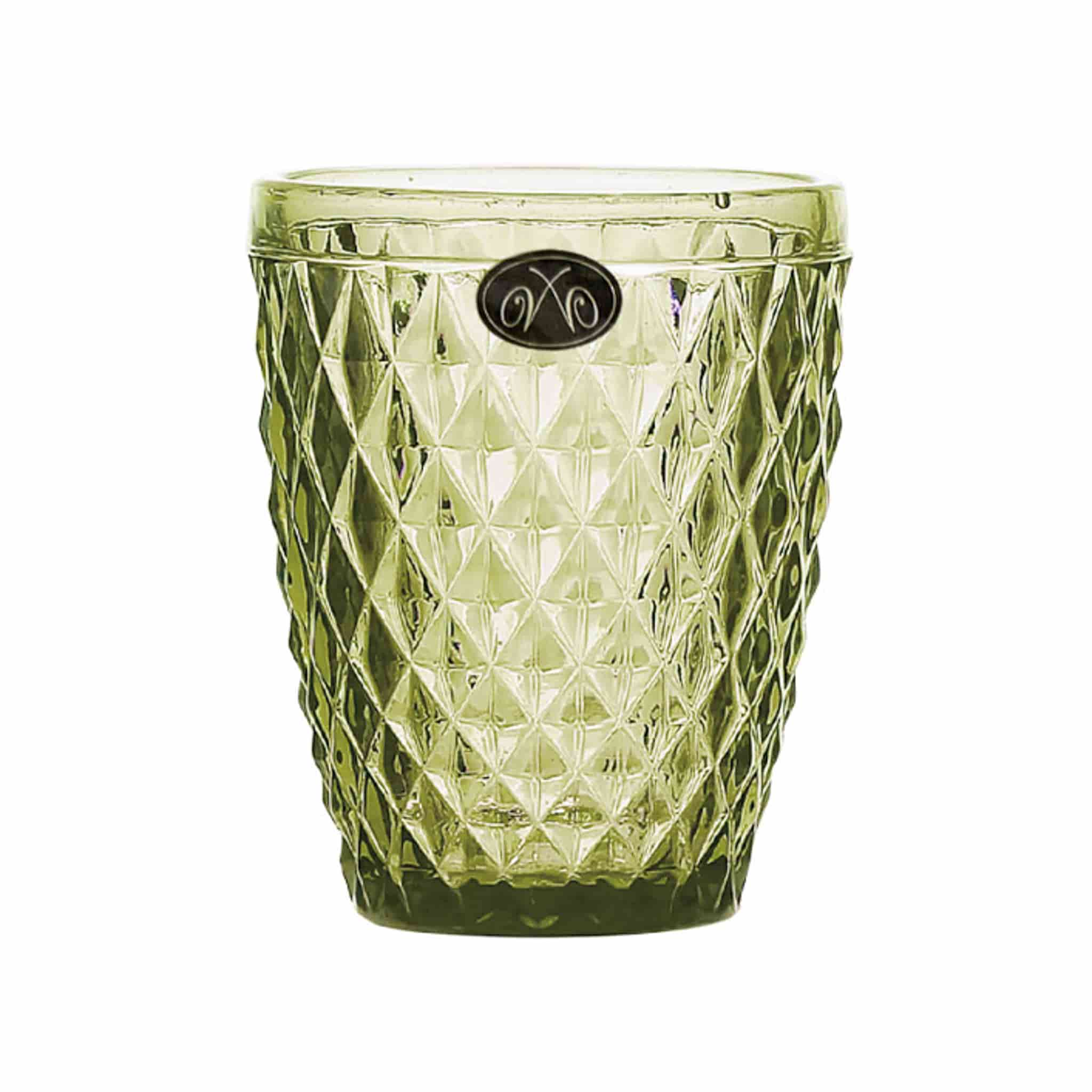 Set of 6 Green Diamond Tumblers, 270ml