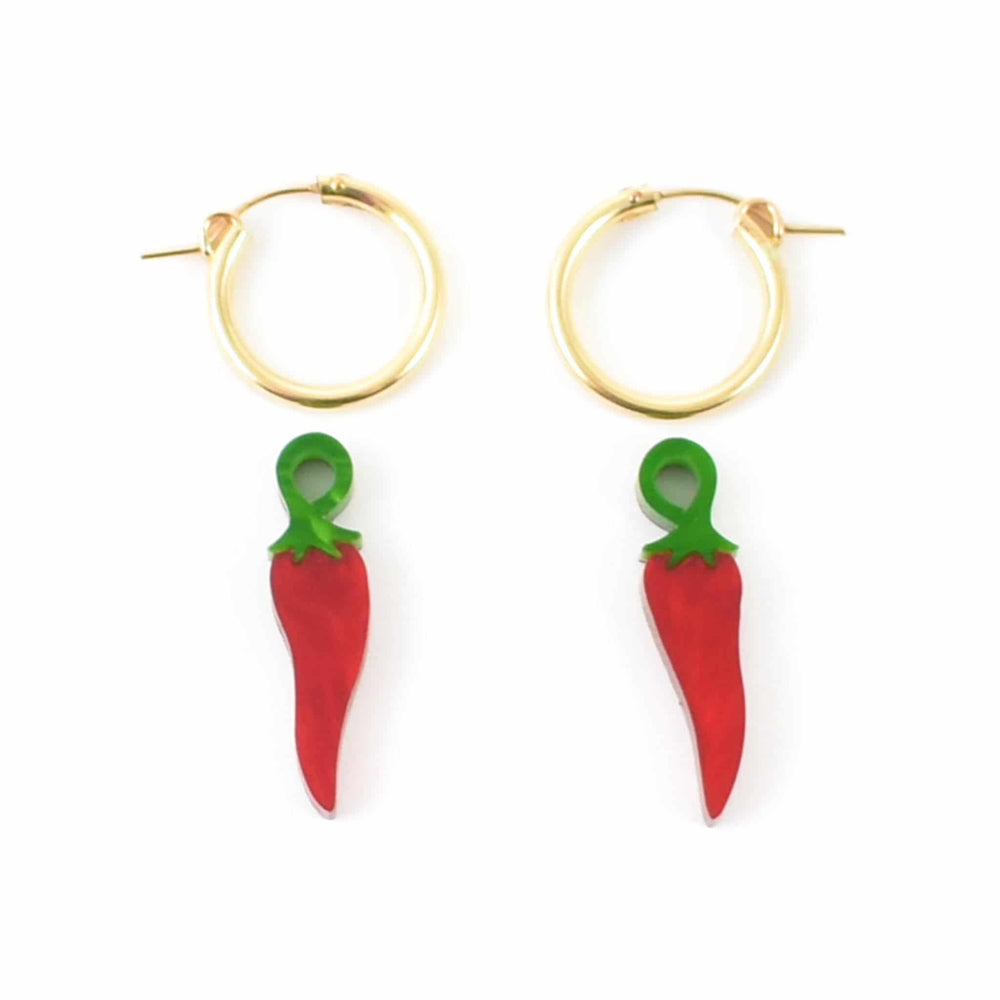 Wolf & Moon Chilli Pepper Hoop Earrings