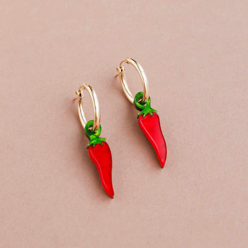 Wolf & Moon Chilli Pepper Hoop Earrings