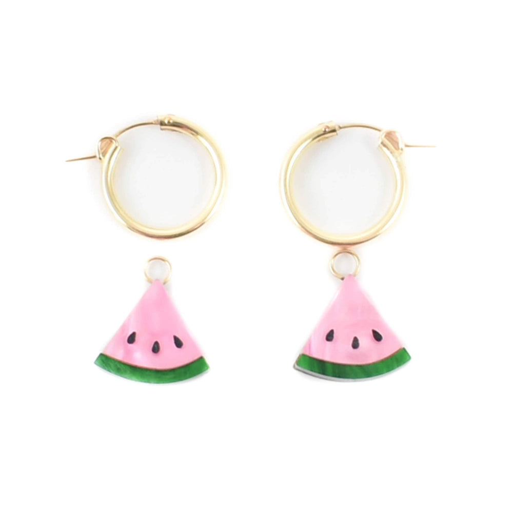 Wolf & Moon Watermelon Hoop Earrings