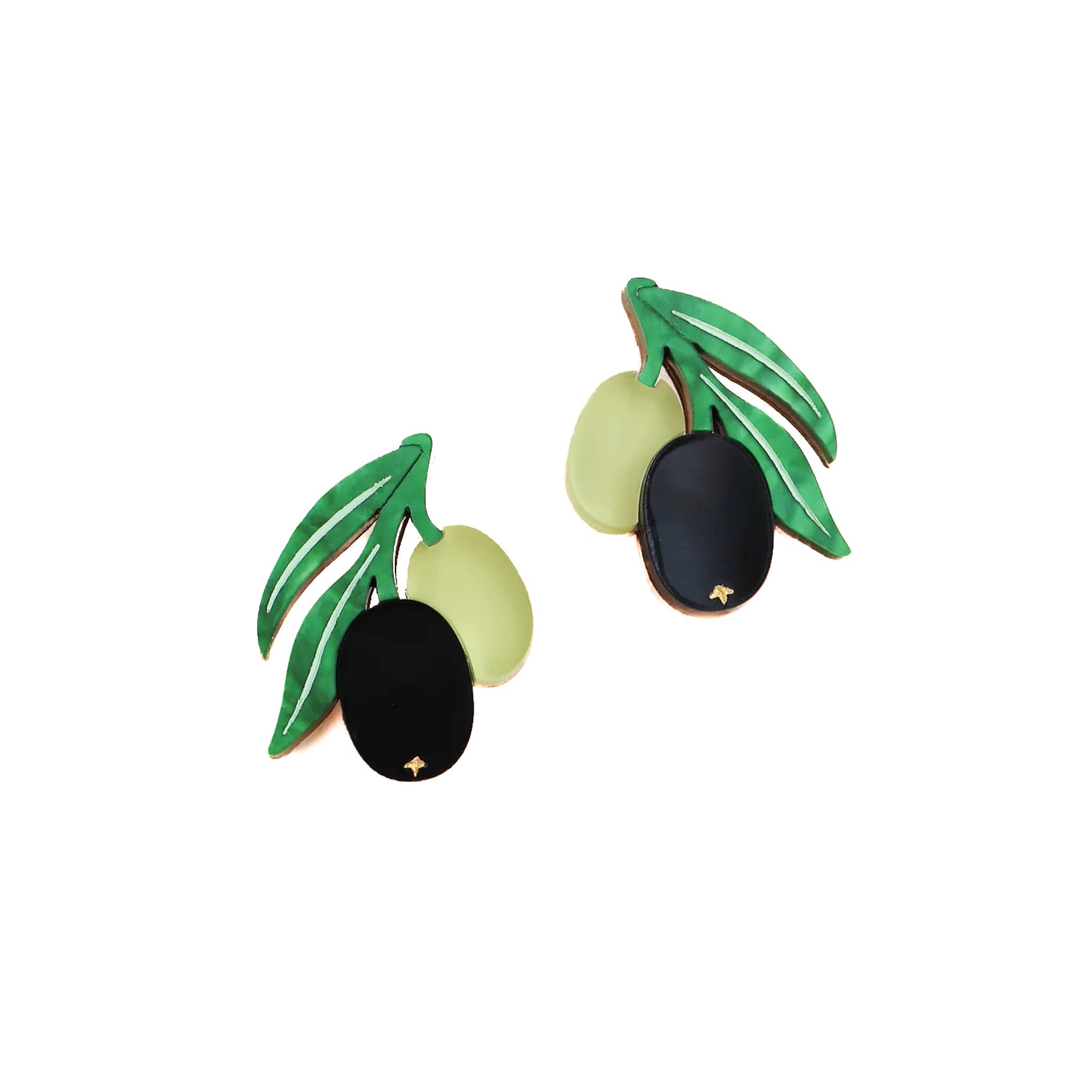 Wolf & Moon Olive Stud Earrings