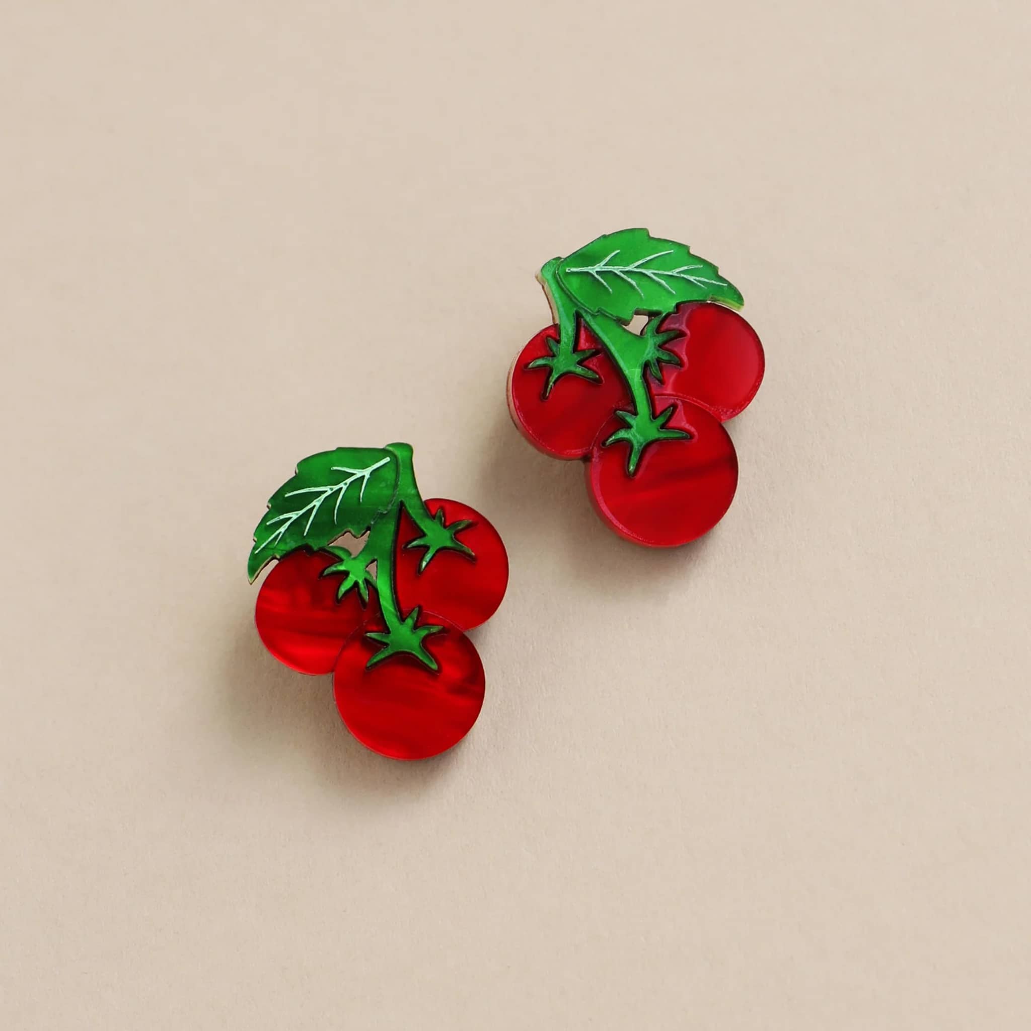 Wolf & Moon Tomato Stud Earrings