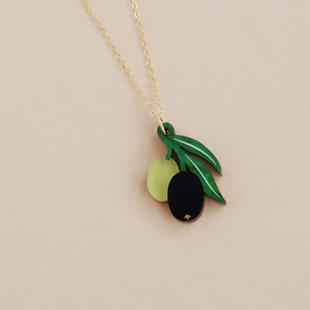 Wolf & Moon Olive Necklace