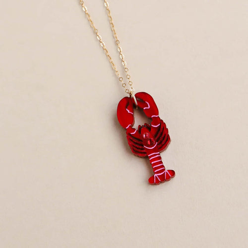 Wolf & Moon Lobster Necklace