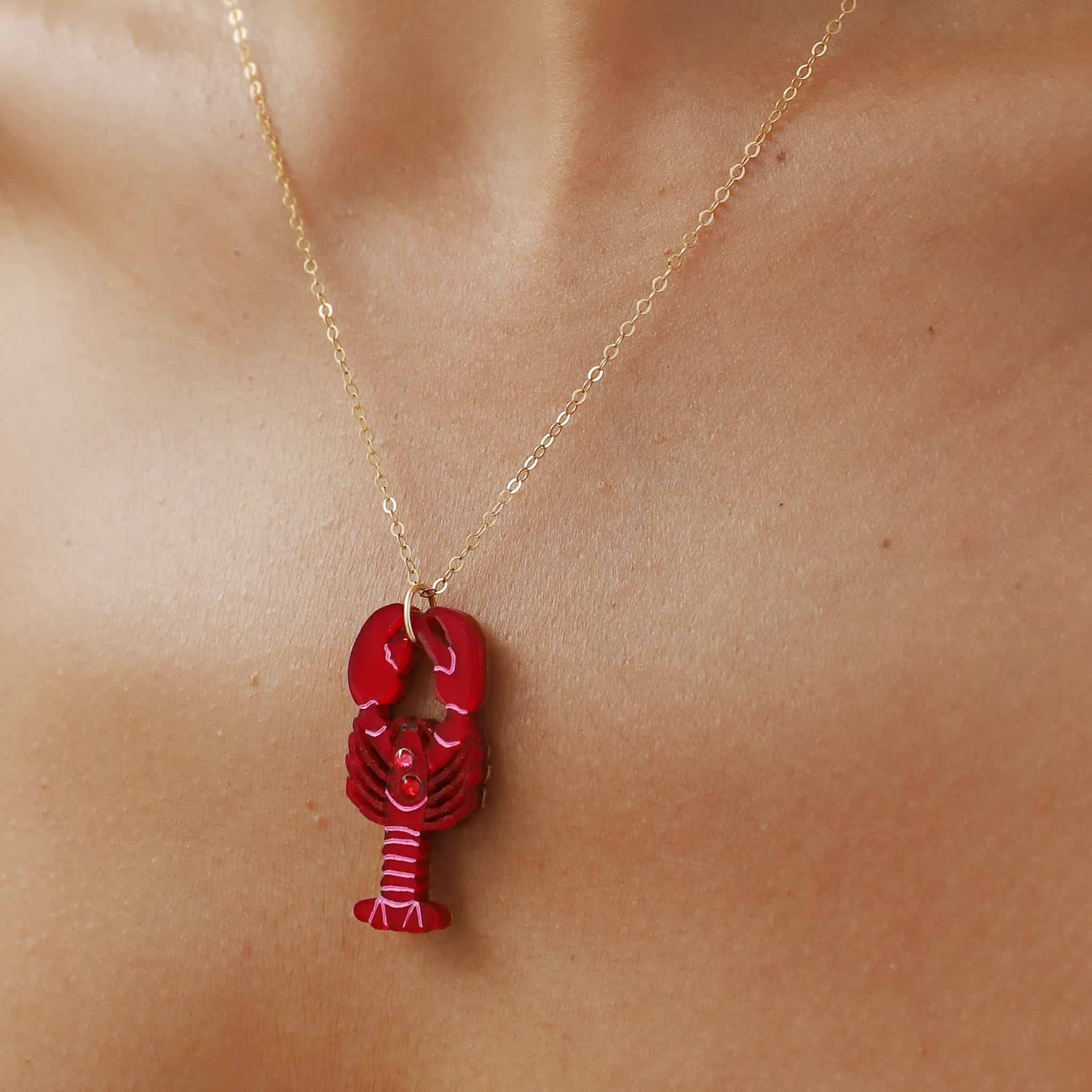 Wolf & Moon Lobster Necklace