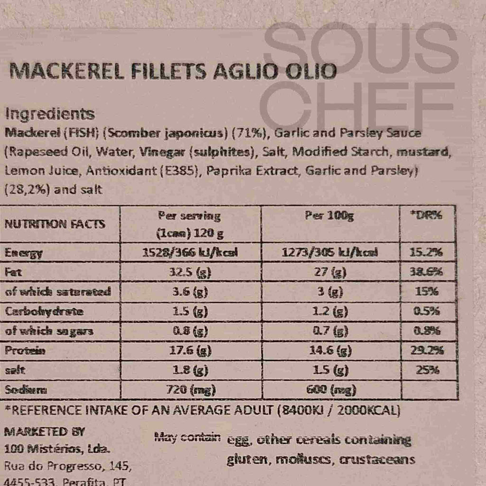 ABC+ Mackerel Fillets in Garlic Olive Oil, 120g