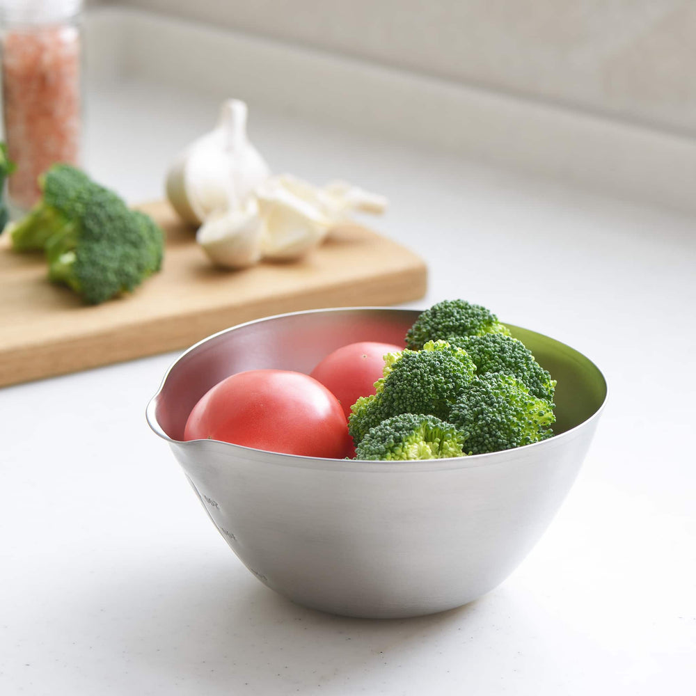 Japanese Stainless Steel Mixing Bowl with Pouring Spout