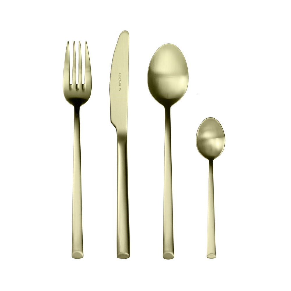 Arco Brushed Champagne Gold 4 Piece Place Setting Cutlery Set