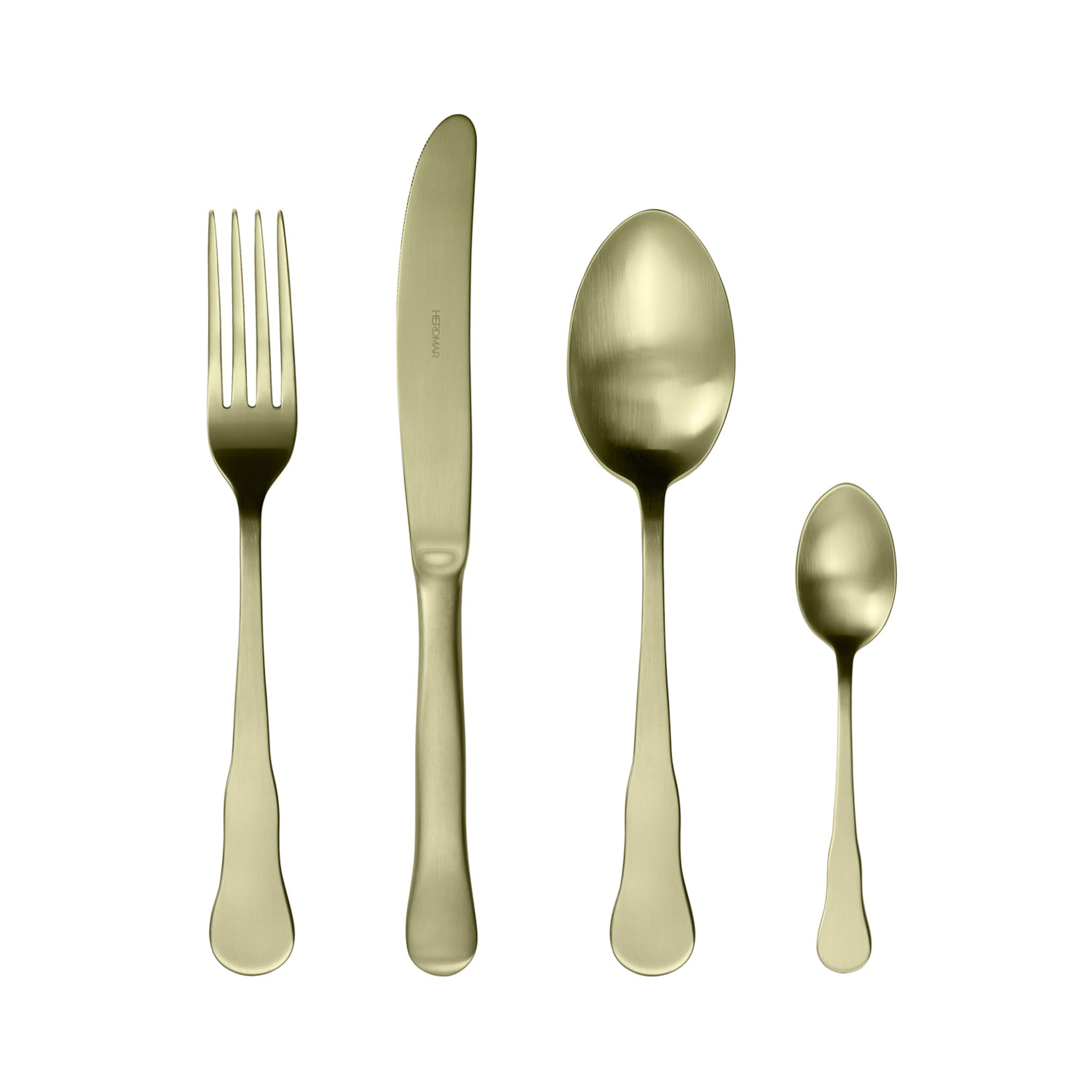 Ambar Brushed Champagne Gold 4 Piece Place Setting Cutlery Set