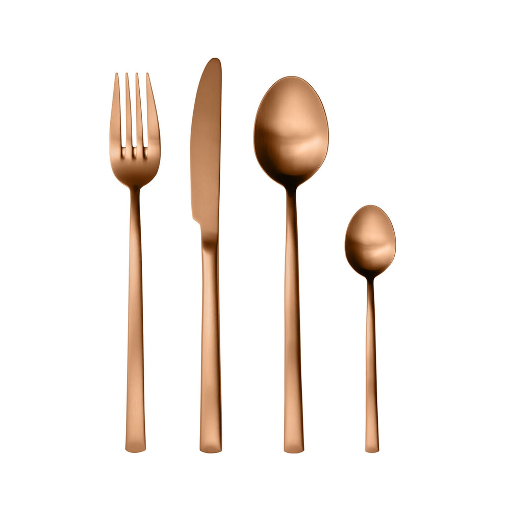 Arco Brushed Copper 4 Piece Place Setting Cutlery Set