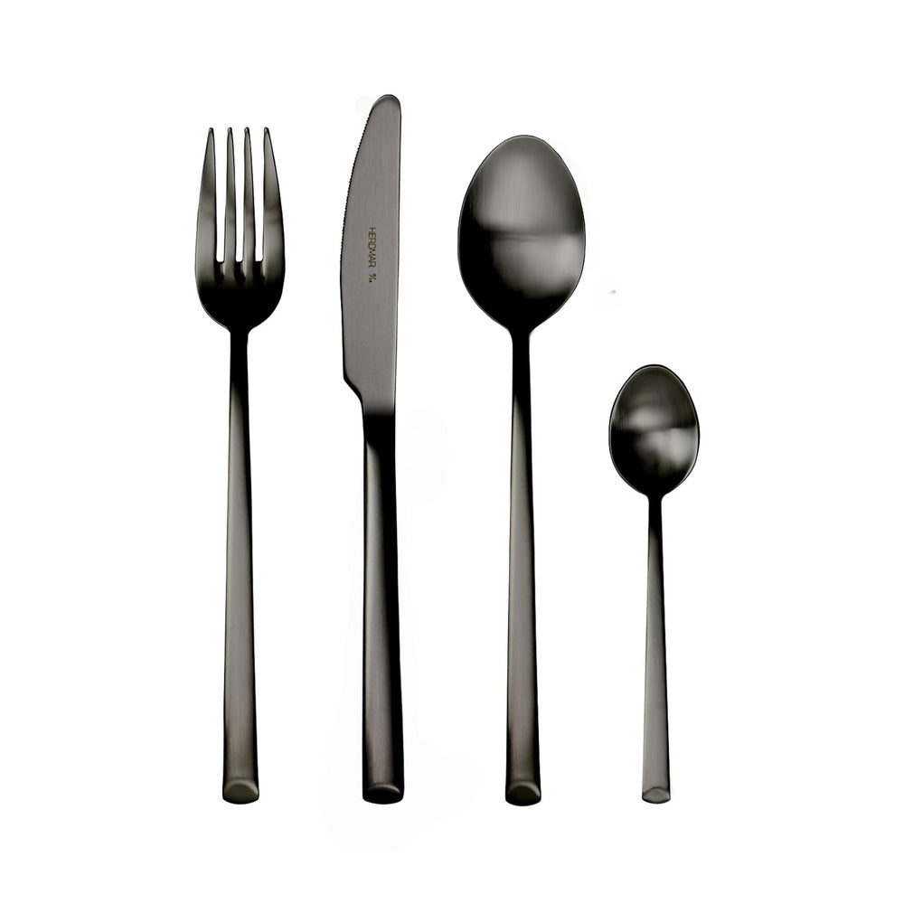 Arco Matte Black 4 Piece Place Setting Cutlery Set