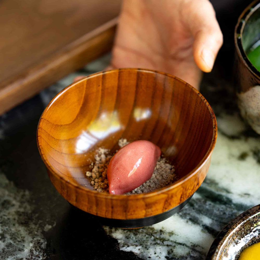 Dantsuki Jujuba Wood Soup Bowl, 12cm