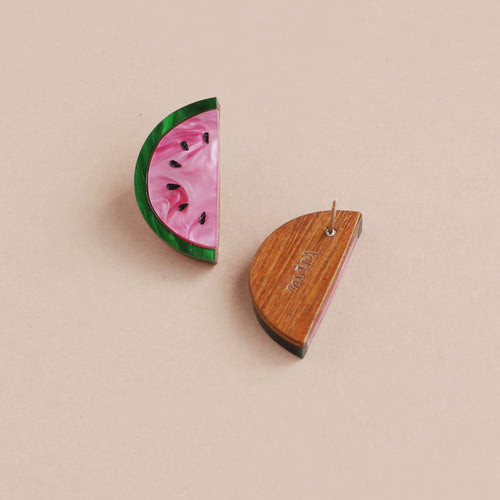 Wolf & Moon Watermelon Stud Earrings