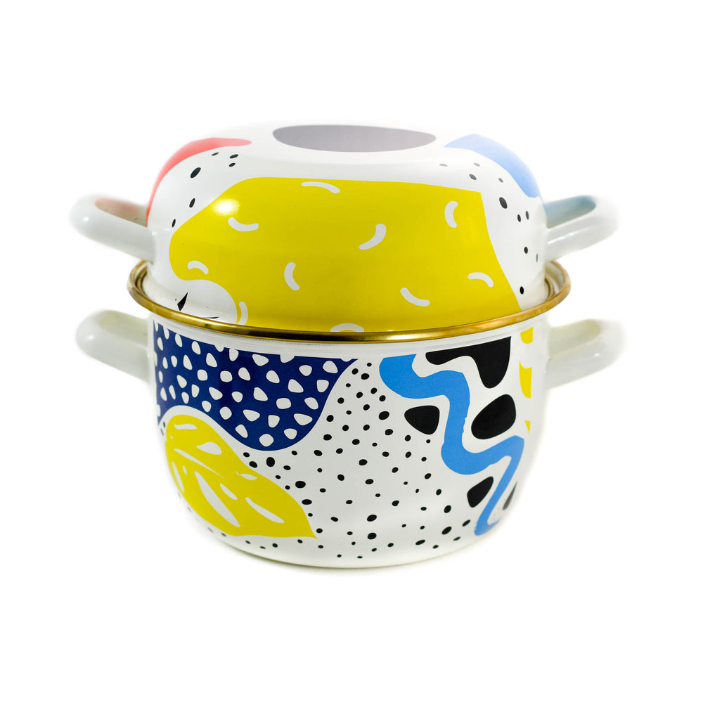 Abstract Enamel Mussel Pot