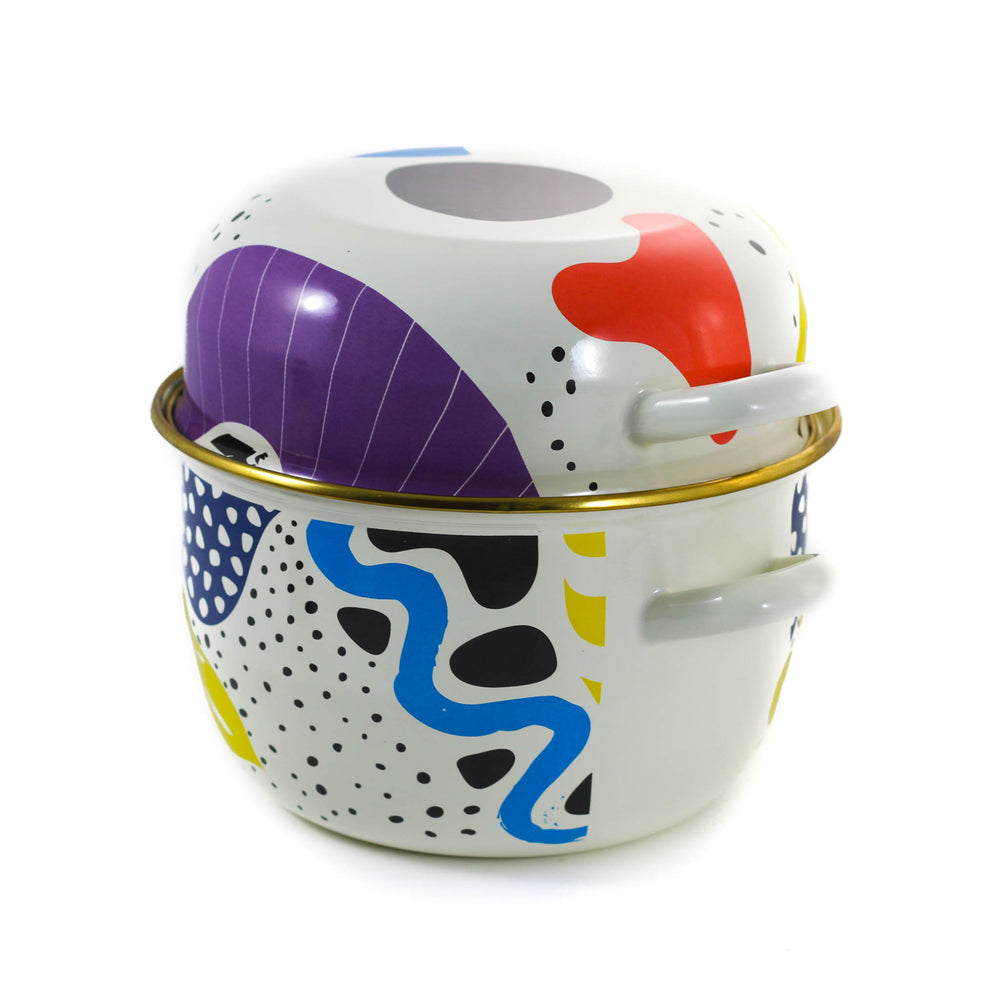 Abstract Enamel Mussel Pot