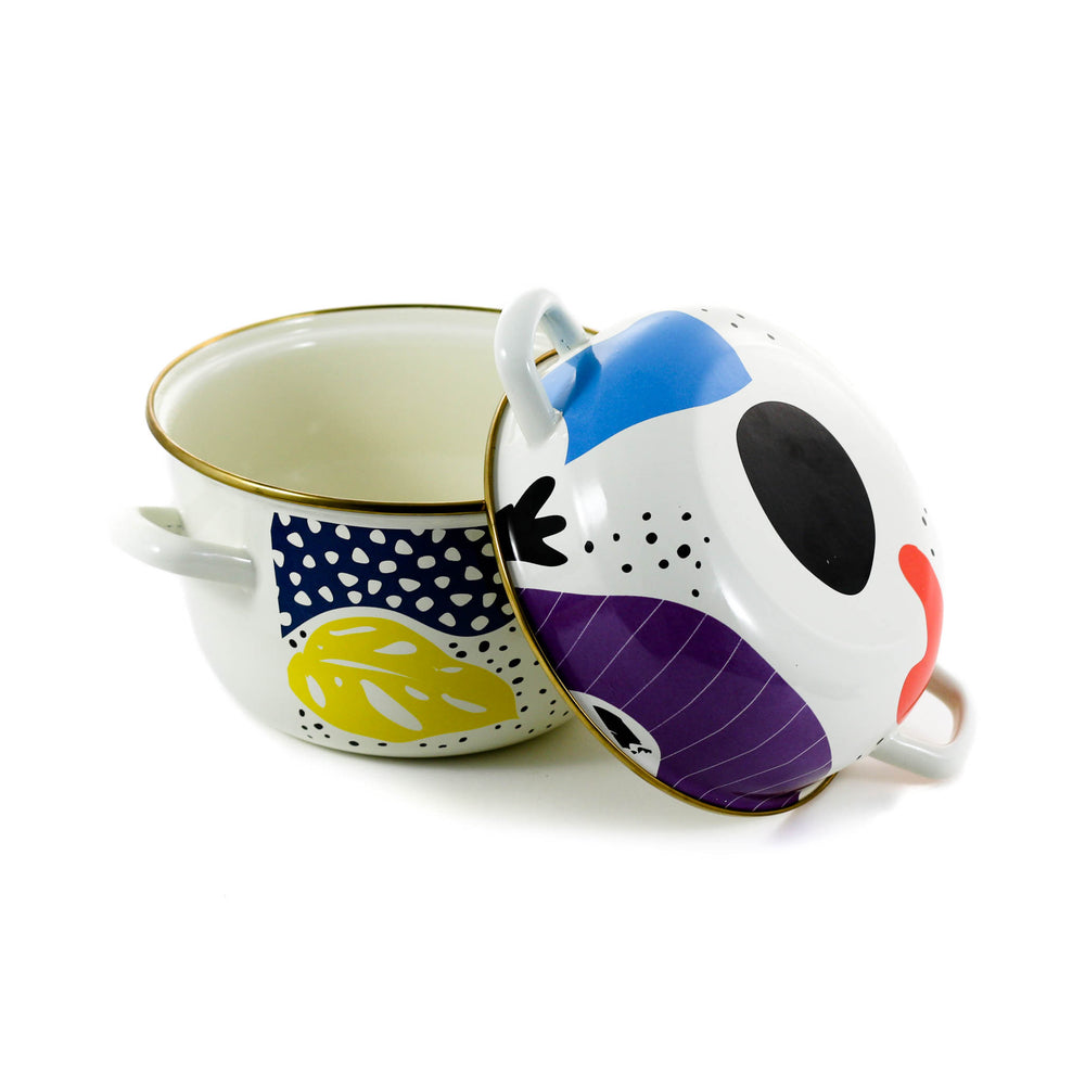 Abstract Enamel Mussel Pot