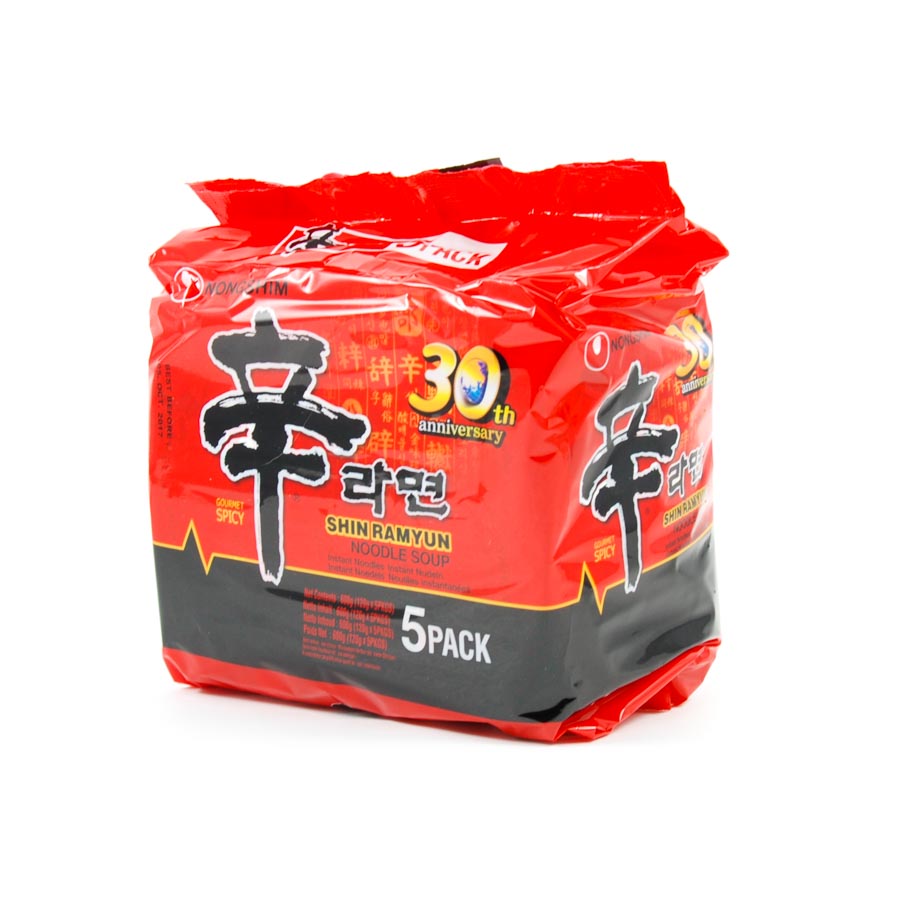 Nogshim Nongshim Shin Ramen Noodles 5 x 120g Ingredients Pasta Rice & Noodles Noodles Korean Food