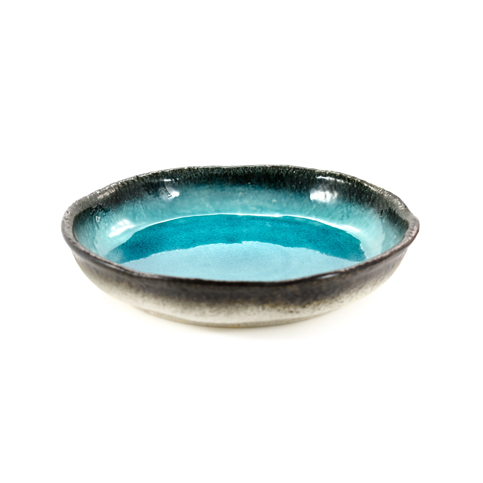 New blue glazed porcelain tableware turquoise