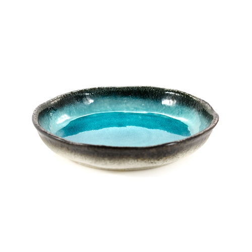 Turquoise Large Round Dish 21.5cm dia x 4cm high