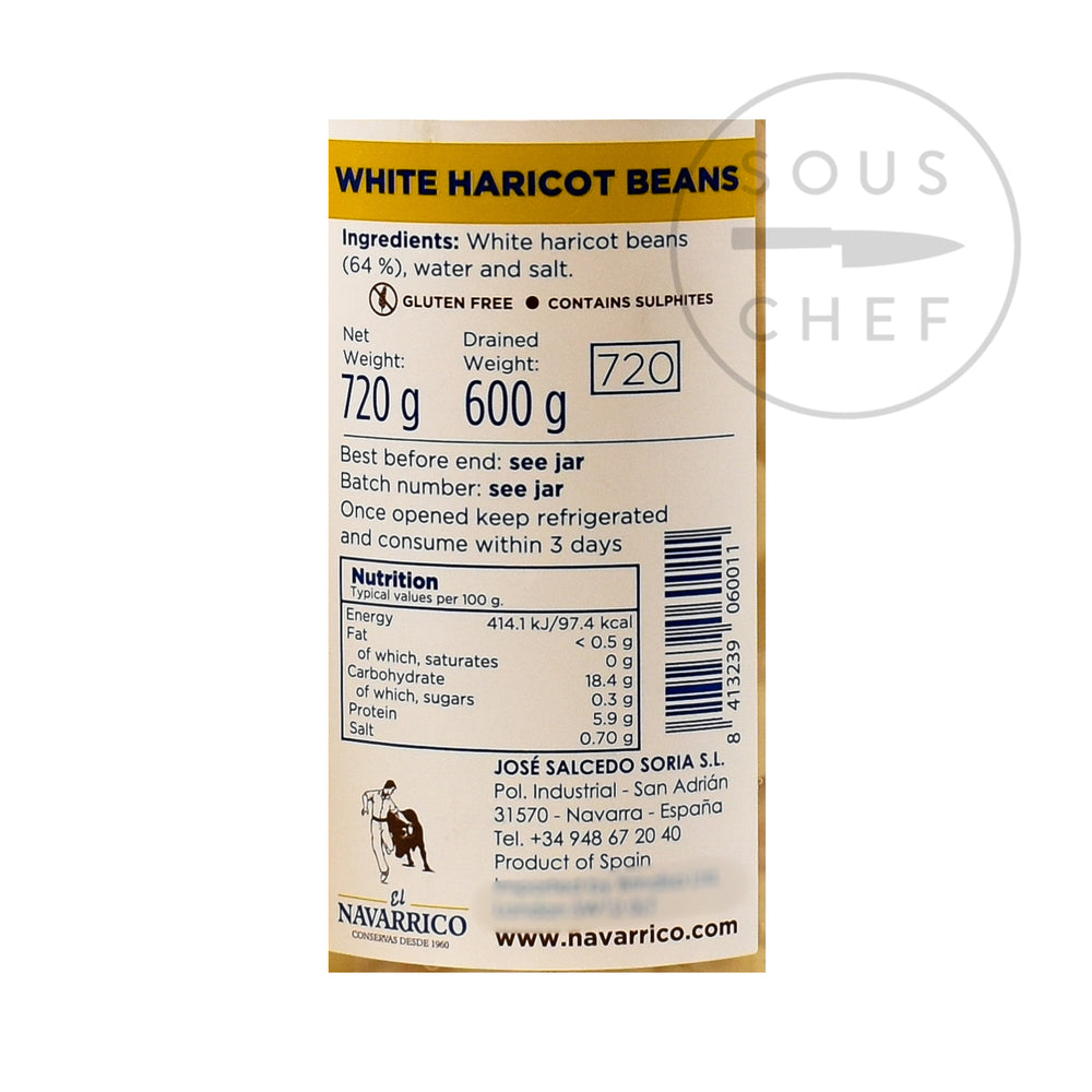 Navarrico Alubias - Haricot Beans 660g Ingredients Tofu & Beans & Pulses Spanish Food Ingredients Nutritional Information