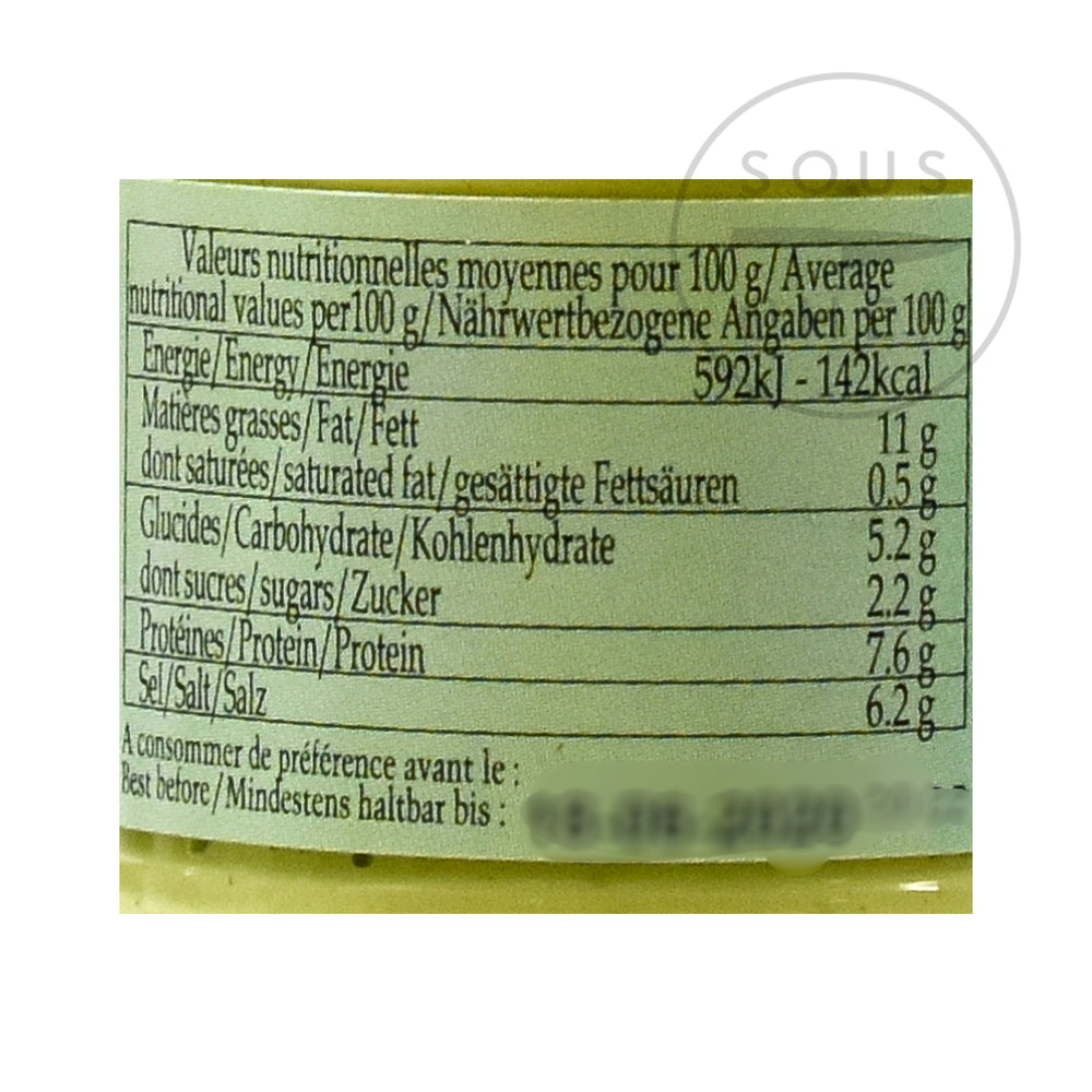 Dijon Mustard With Tarragon 105g nutritional information