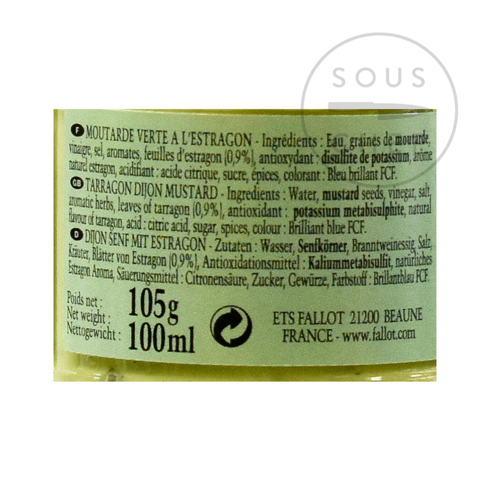 Dijon Mustard With Tarragon 105g ingredients