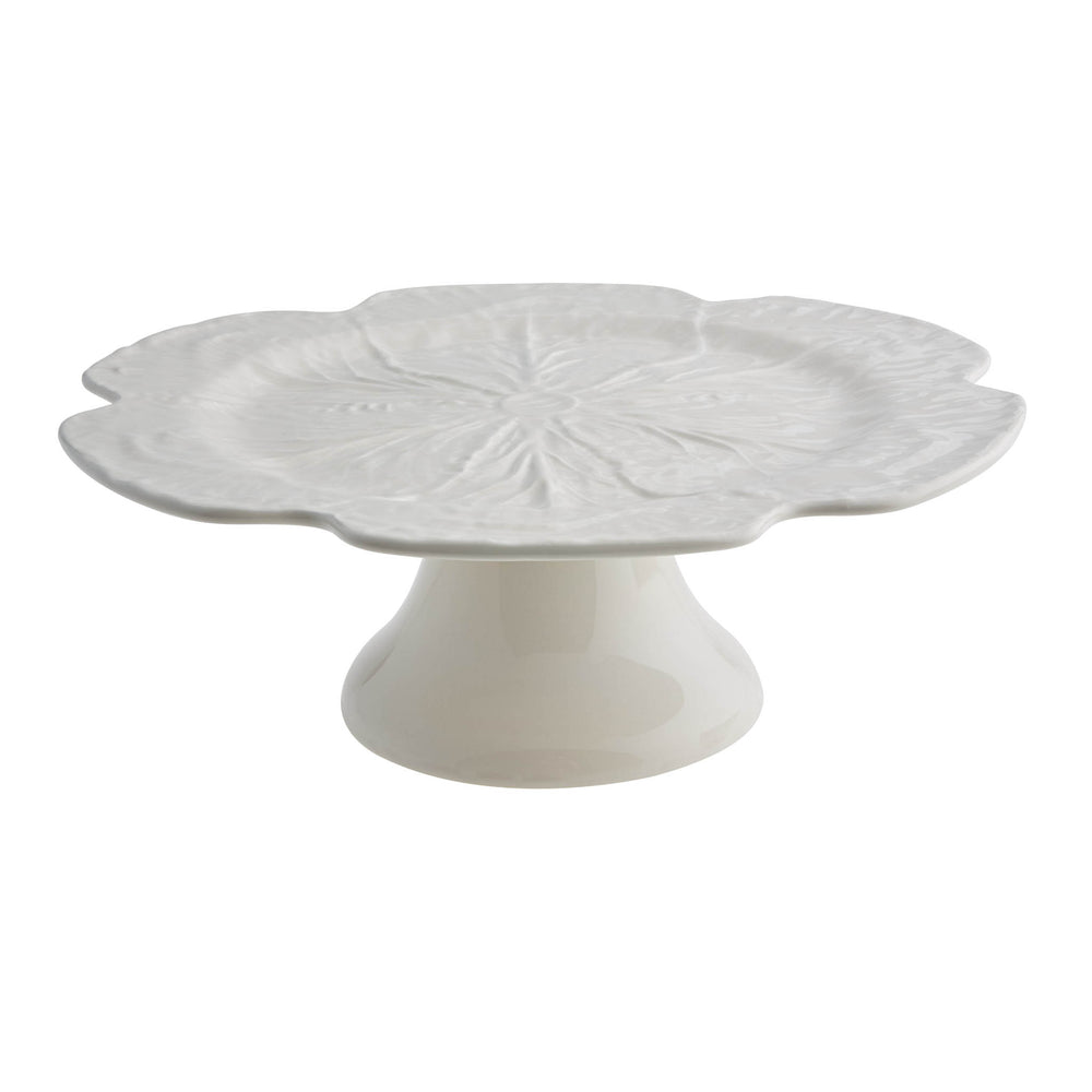 Bordallo Pinheiro White Cabbage Cake Stand 31cm