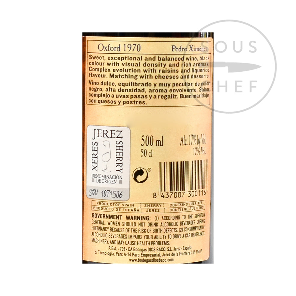 Dios Baco Pedro Ximenez Sherry, 500ml