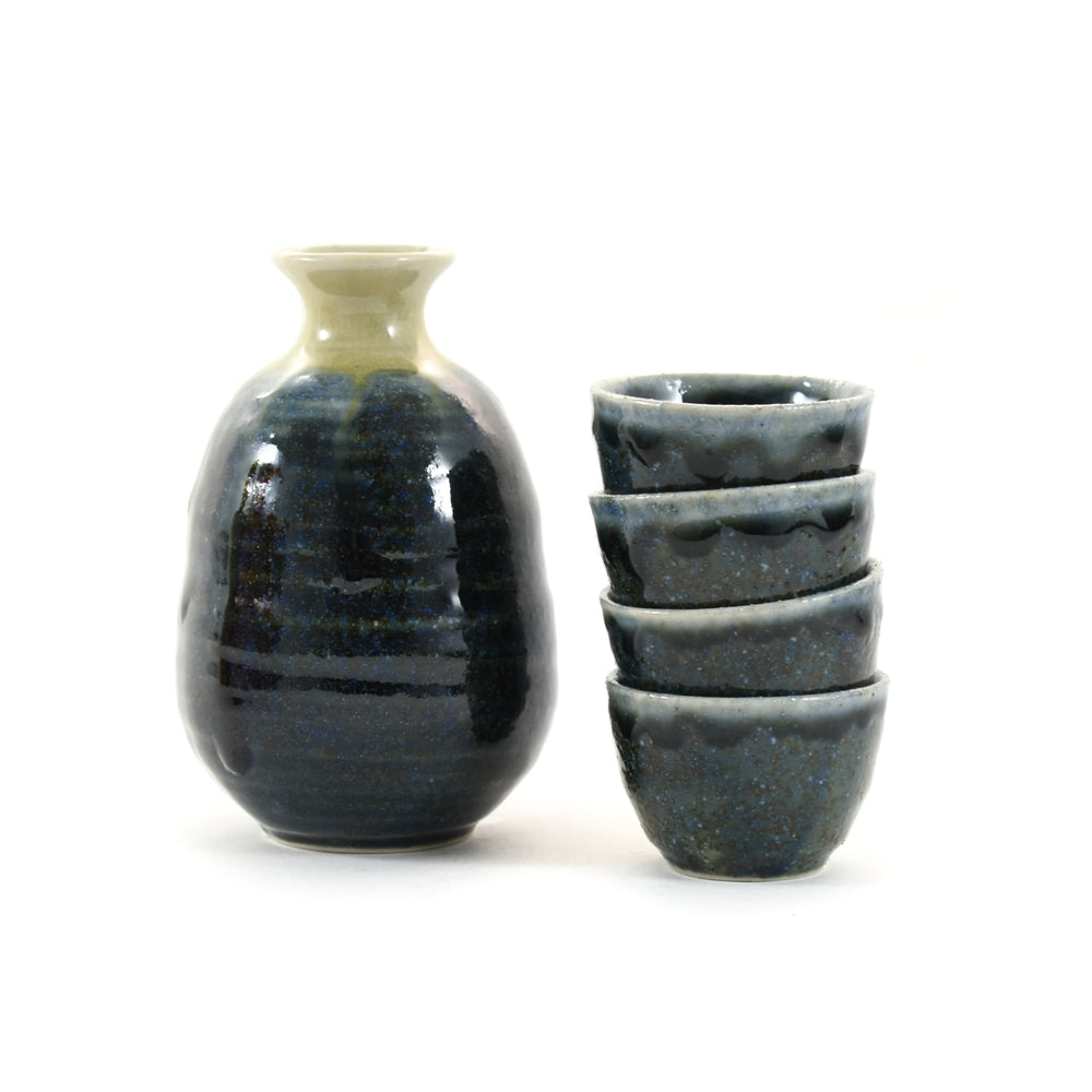 Blue Glaze Sake Set