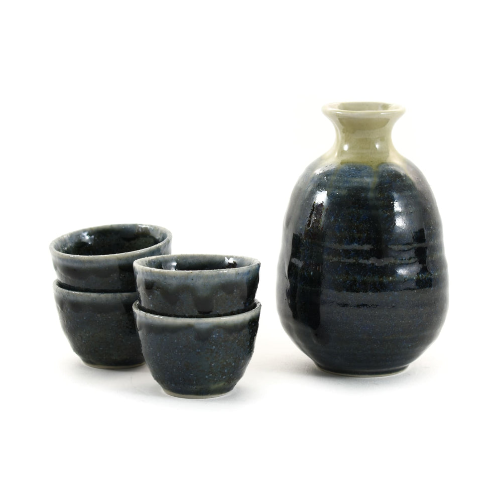 Blue Glaze Sake Set