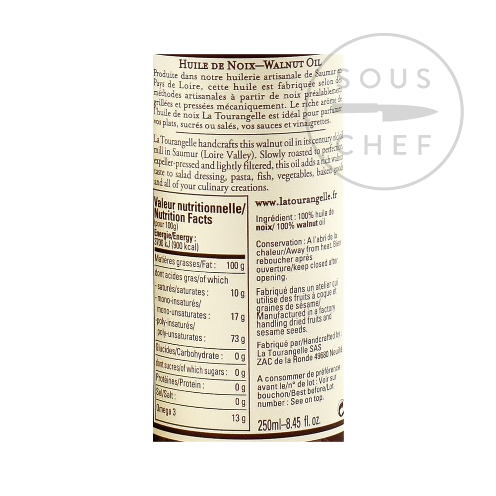 Walnut Oil 250ml nutritional information ingredients