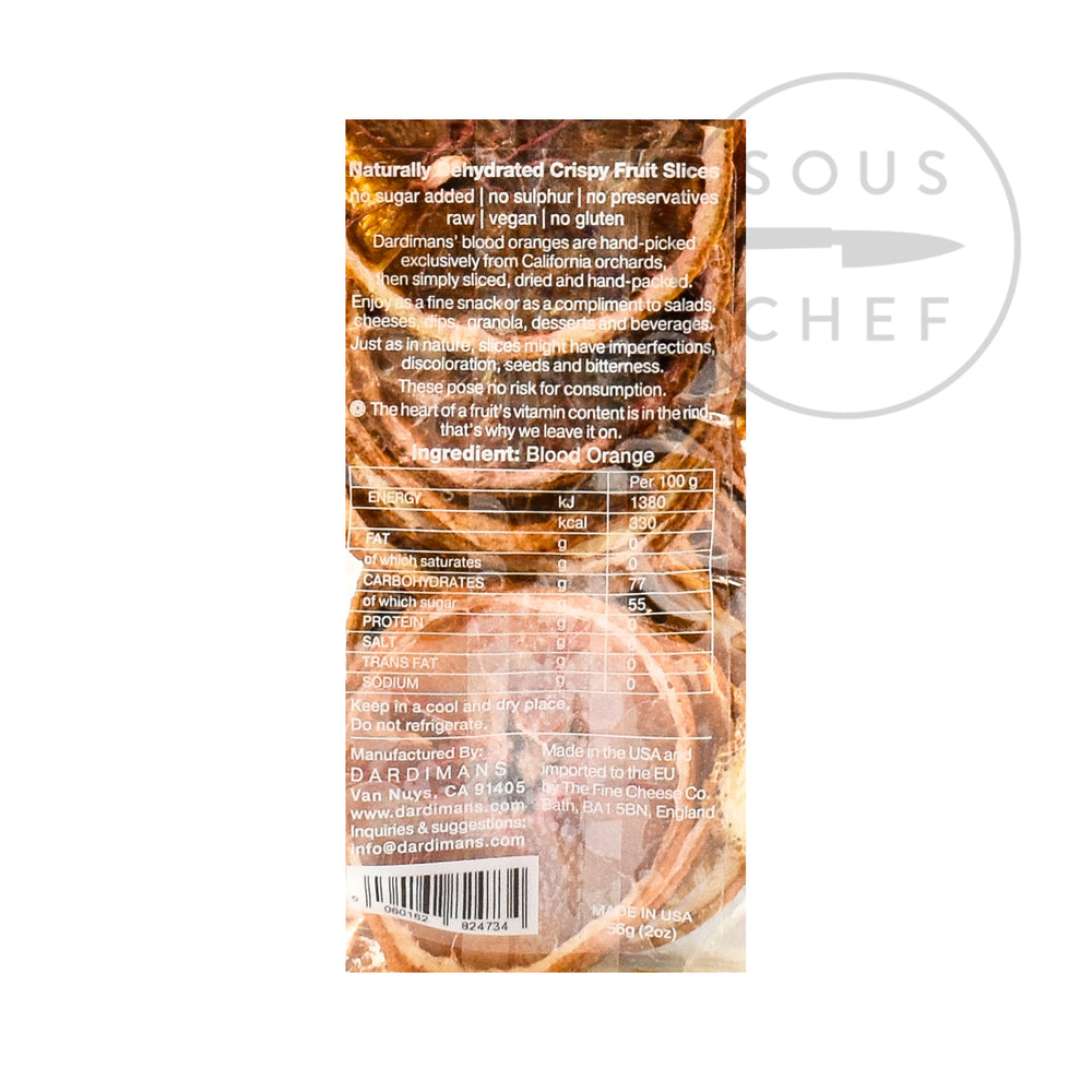 Blood Orange Crisps 57g nutritional information ingredients