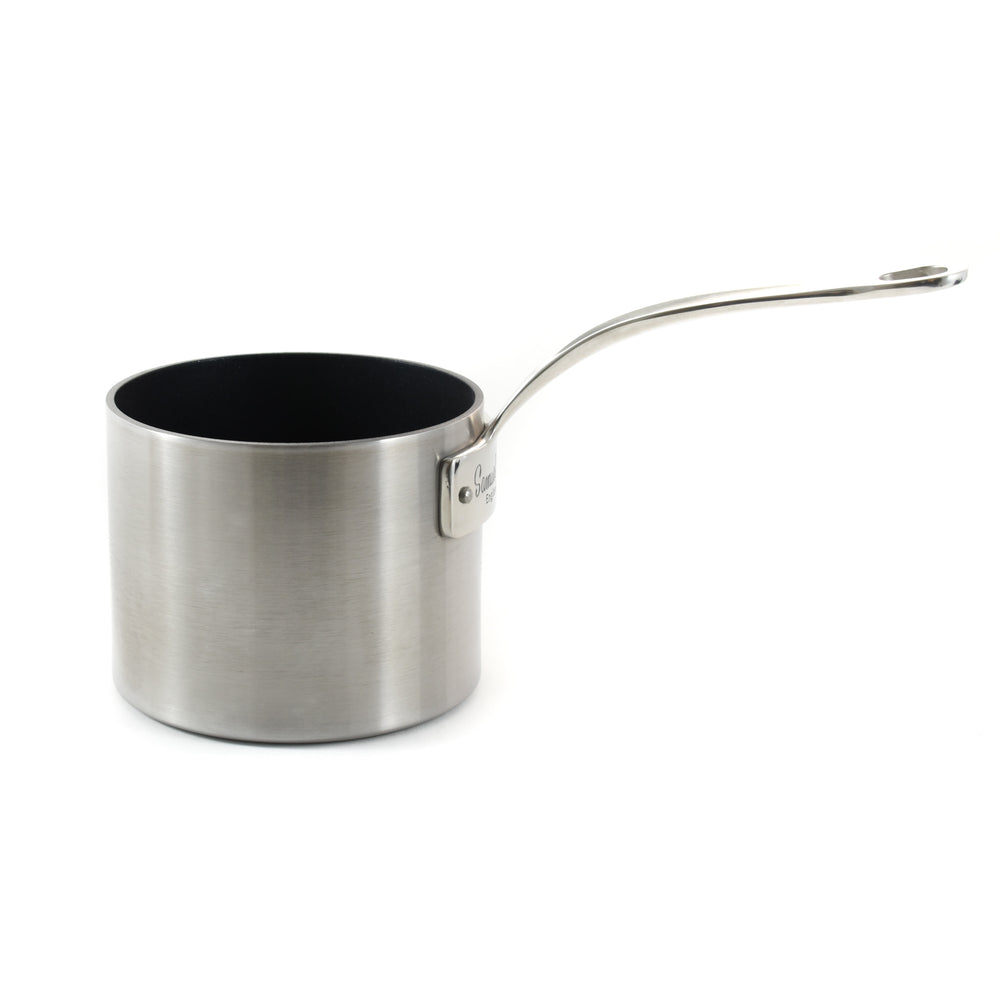 Samuel Groves Non-Stick Stainless Steel Straight Sided Milkpan 14cm